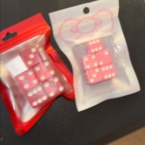 2 Dice Full Set! HK And Red Transparent! 10 Total!